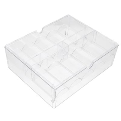 PLAFOPE Acrylic Poker Chips Box Portable Coin Storage Organizer Poker Chip Container