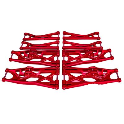BEAXTURBO Racing Upgrade parts CNC Aluminum7075 Upper Lower suspension arms For TRAXXAS X-MAXX 1/5 8S (red)