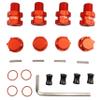 10mm Extended Wheel Hex Hub Adapter 14mm to 17mm  Aluminum Upgrade with Anti-Dust Cap Nuts  Compatible with ARRMA 1/10 3S Senton, Granite, Vorteks, Infraction, Big Rock, Vendetta (Red) view 1