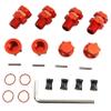 10mm Extended Wheel Hex Hub Adapter 14mm to 17mm  Aluminum Upgrade with Anti-Dust Cap Nuts  Compatible with ARRMA 1/10 3S Senton, Granite, Vorteks, Infraction, Big Rock, Vendetta (Red) view 3