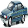 1986 Taurus Blue Metallic Zalinsky Auto Parts Crash Test Vehicle (1995) Movie Hollywood Series Release 38 1/64 Diecast Model Car by Greenlight 44980A view 1