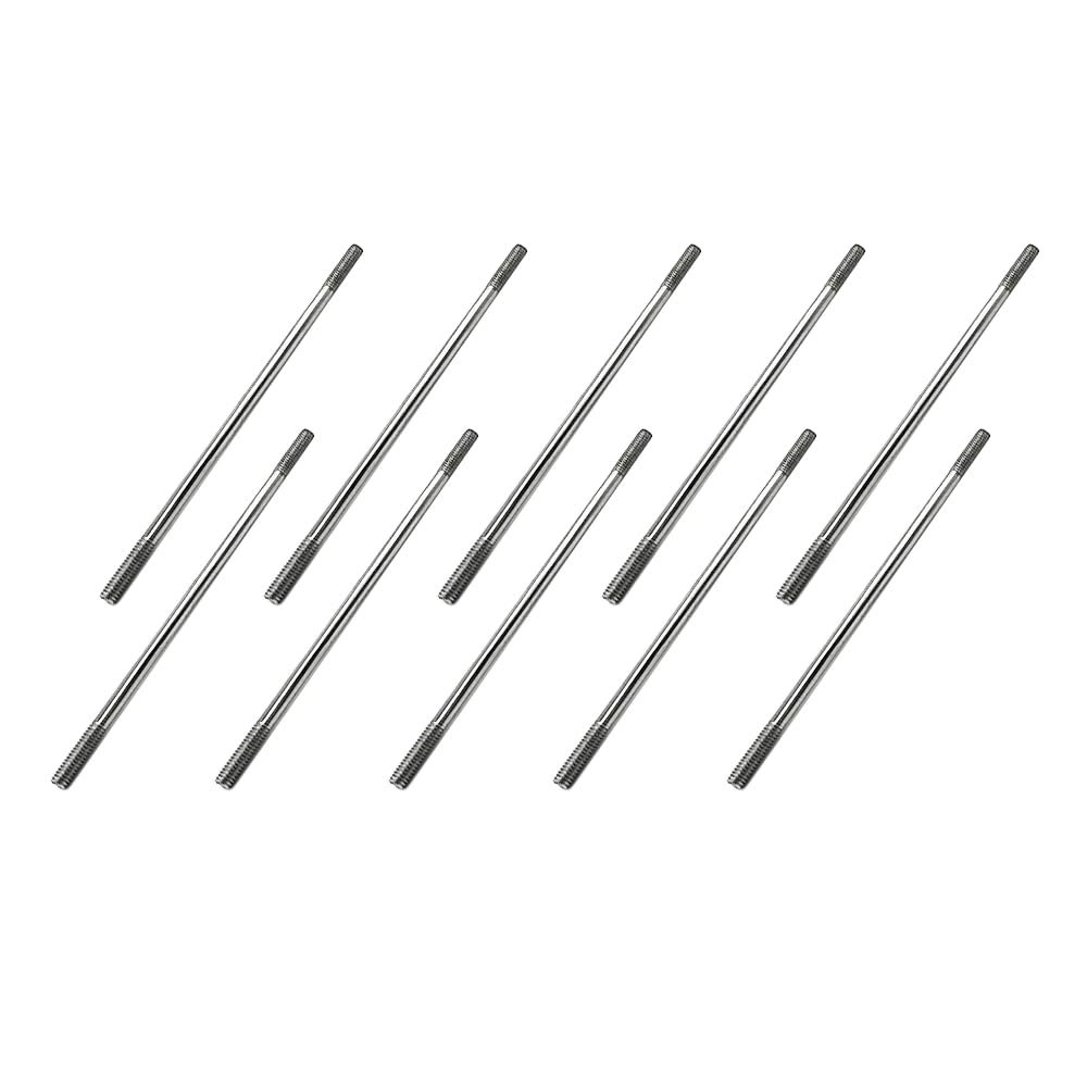 10PCS RC Toy Pushrod Connector Double End Threaded Rod Stainless Steel Rod Linkage for RC Airplane Helicopter Car Boat DIY Model Toy Parts (M4X100mm)