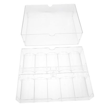 DIYEAH Poker Chips Organizer Acrylic Poker Chip Box Poker Chip Tray for Clean Storage