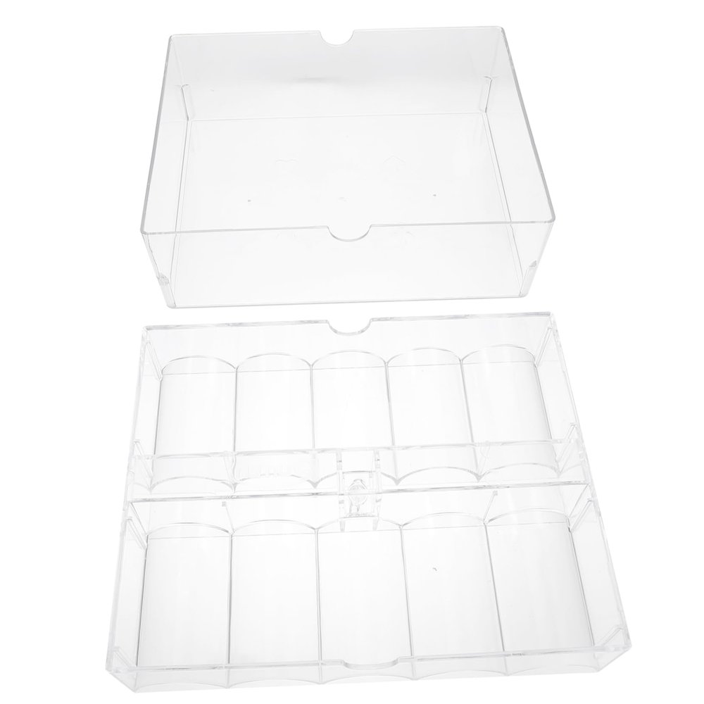 DIYEAH Poker Chips Organizer Acrylic Poker Chip Box Poker Chip Tray for Clean Storage