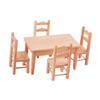 Abaodam 1set Mini Desk Chair Dollhouse Furniture Models for Playhouse Decoration Includes Table and Four Chairs for Projects and Photo Props Neat Design and Fine Workmanship view 1