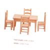 Abaodam 1set Mini Desk Chair Dollhouse Furniture Models for Playhouse Decoration Includes Table and Four Chairs for Projects and Photo Props Neat Design and Fine Workmanship view 2