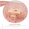 Abaodam 1set Mini Desk Chair Dollhouse Furniture Models for Playhouse Decoration Includes Table and Four Chairs for Projects and Photo Props Neat Design and Fine Workmanship view 4