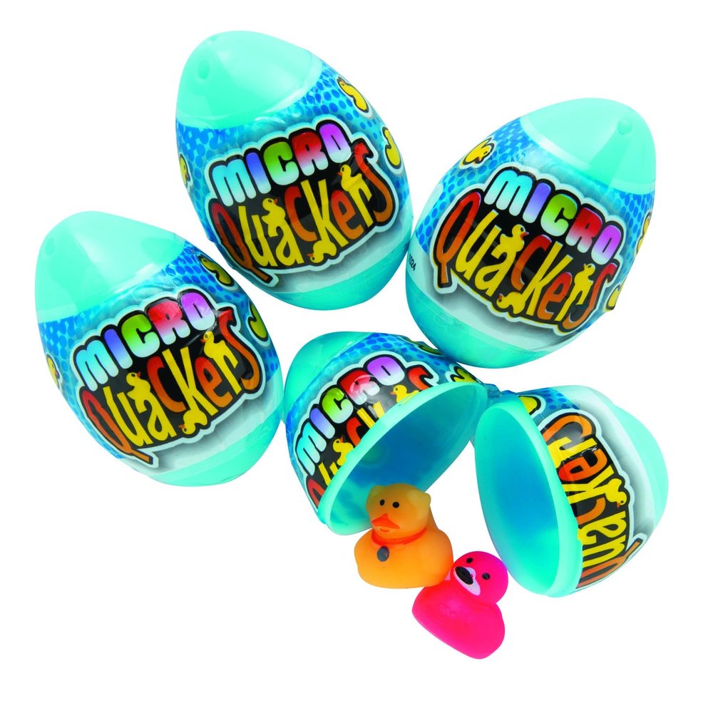 1 3/4" Bulk 48 Piece Micro Quackers Rubber Duck-Filled Easter Eggs - Great for Easter Egg Hunts and Parties