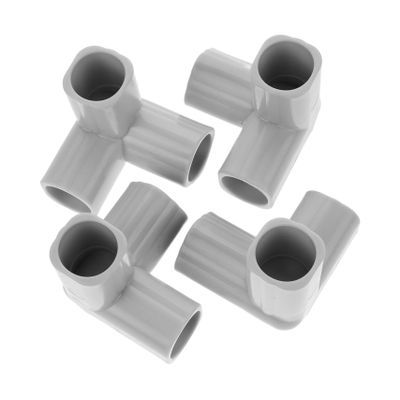 Abaodam 4pcs Guardrail Accessories for Indoor Playpen Tee Connector Pipe Through Safety Gate PVC Tent Fittings Shed Fittings Light Grey