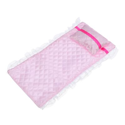 Abaodam 2pcs Dollhouse Bedroom Accessories Set Soft Pillow and Bed Sheet for Miniature Dollhouse Play Adorable Design Easy to Clean Safe Materials