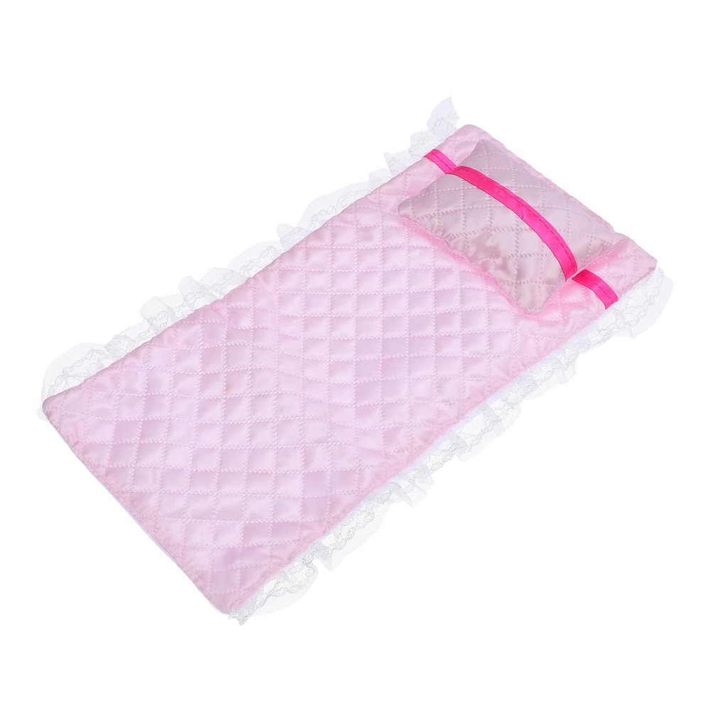 Abaodam 2pcs Dollhouse Bedroom Accessories Set Soft Pillow and Bed Sheet for Miniature Dollhouse Play Adorable Design Easy to Clean Safe Materials