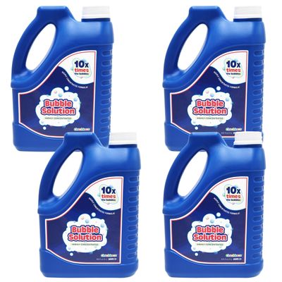 100 oz Concentrated Bubble Solution, Refills up to 8 Gallons, Non-Toxic Concentrated Solution for Bubble Machines, Giant Bubble Wands,Bubble Gun and Blowers (4-Pack)