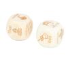 2pcs Food Decision Dice, Pine Wood Versatile Options Funny Date Night Toy Decision Dice with 12 Food Choices for Restaurant Dining, Picnic view 1