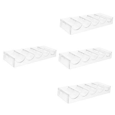 MOLUCKFU 4pcs Box Poker Chip Tray Multi-function Poker Chip Storage Sturdy Acrylic for Games