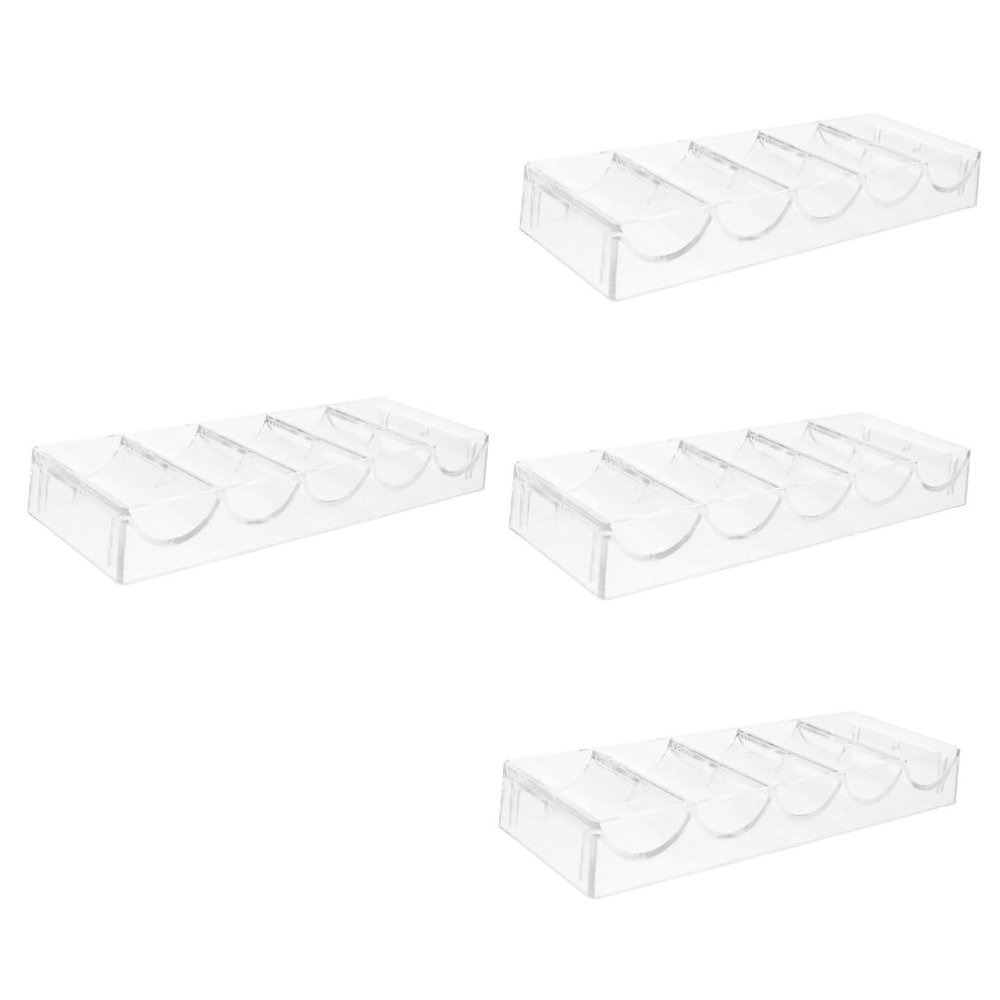 MOLUCKFU 4pcs Box Poker Chip Tray Multi-function Poker Chip Storage Sturdy Acrylic for Games