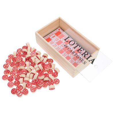 Abaodam 1set Vintage Russian Game Portable Bingo Board for Family Gatherings Strengthens Bonds Number Recognition for Parties Includes Easy Storage Box