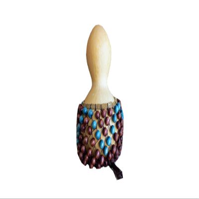 8 inches brown beaded Gourd shekere, Rhythym Music instrument, African druming gourd shaker, Musician Gifts