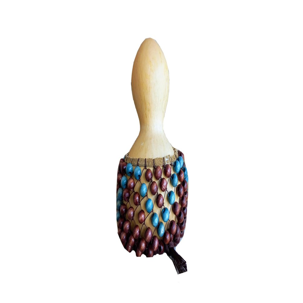 8 inches brown beaded Gourd shekere, Rhythym Music instrument, African druming gourd shaker, Musician Gifts