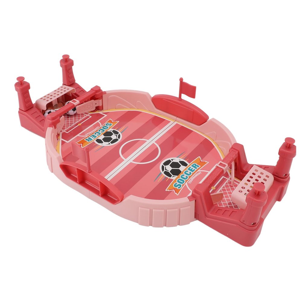 Alomejor Miniature Tabletop Foosball Game, Portable Soccer Game Finger Table Football Gamefor Two Player Play (Pink)