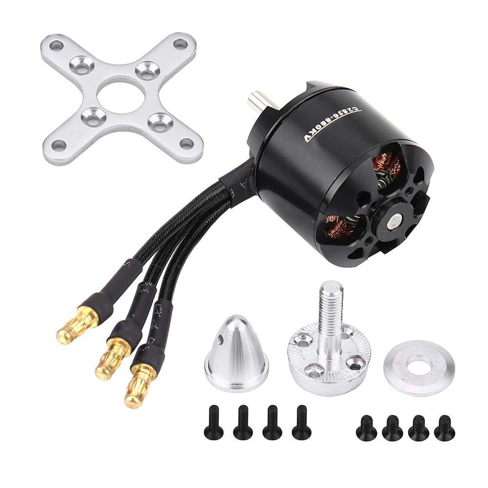 880KV Motor with Efficient Heat Dissipation for RC Fixedwing Airplane, CNC Machined Cooling Fin for Remote Control Part
