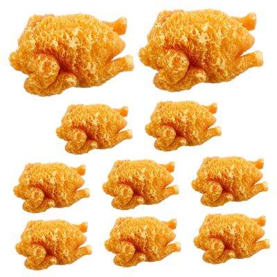 BESTonZON 10pcs Lifelike Simulated Fried Chicken Decorations Realistic Artificial Food Props for Kitchen Home and Party Use for Miniature Scenes and Creative Decor
