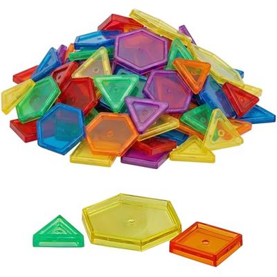 Fun Express Translucent Shape Multicolor Plastic Counters in Jar 140 Pieces