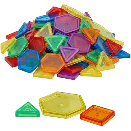 Fun Express Translucent Shape Multicolor Plastic Counters in Jar  140 Pieces