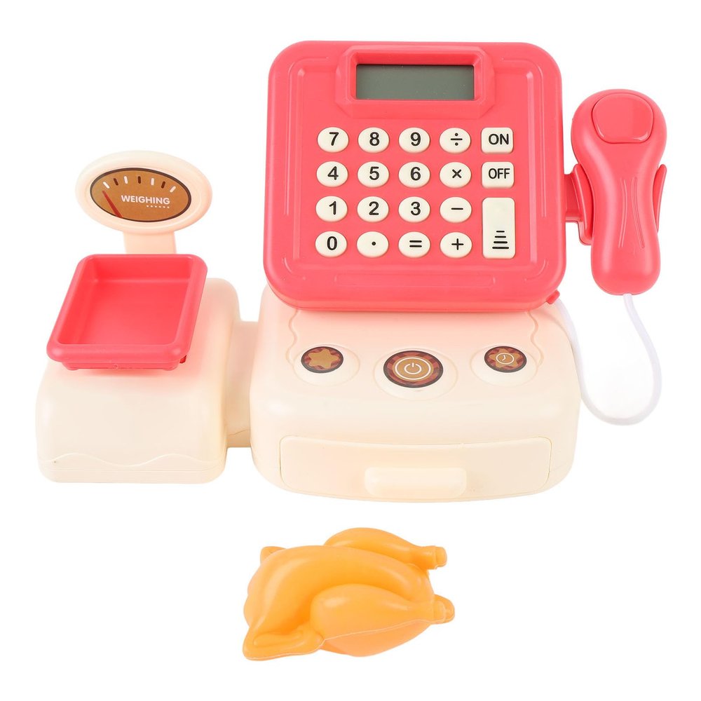 Alomejor Kids Cash Register Count Toy Develop Calculation Skills Fun Supermarket Role Play Toy Cash Register Calculator for Toddler