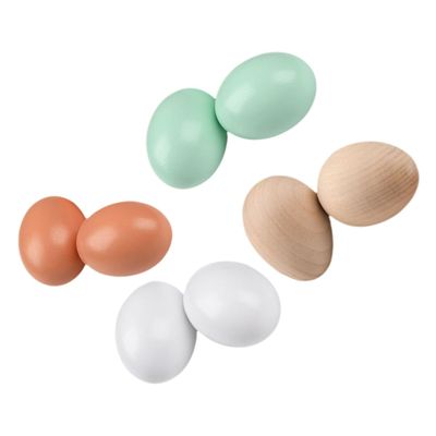BRIGHTFUFU 8pcs Wooden Fake Eggs for Crafting and Easter Decorations Unfinished Wood Eggs for Boys and Girls Art Projects Chicken White and Natural Wood Colors for Home Decor and Creative Fun