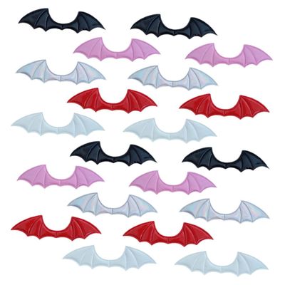 Beatifufu 20pcs Bat Wing Crafts for Hair Accessories and Party Favors Mixed Color Bat Wing Decorations for Halloween Costumes and Creative Projects