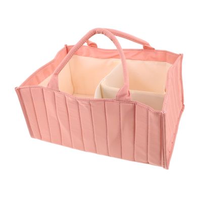 Abaodam Portable Diaper Organizer with Generous Capacity Stylish Nursery for Essentials Multi-functional Storage Basket for Diapers and Wipes for Travel and Home Use