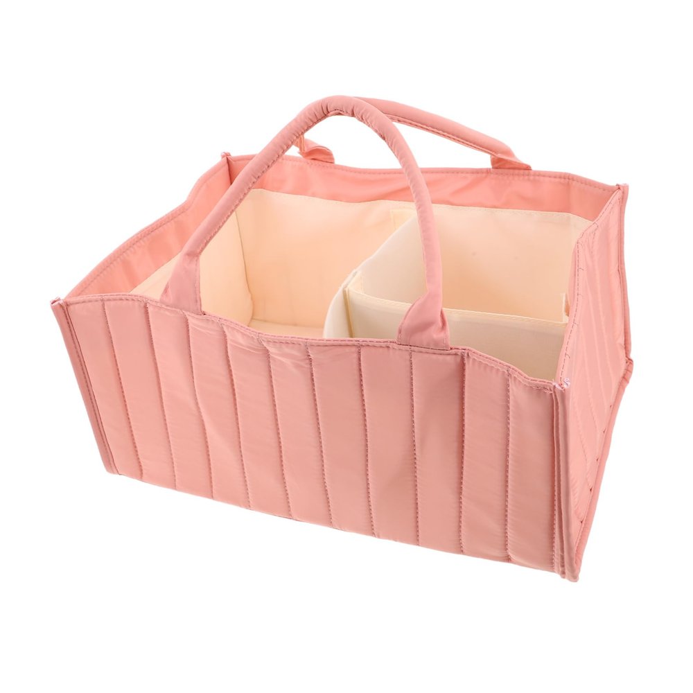 Abaodam Portable Diaper Organizer with Generous Capacity Stylish Nursery for Essentials Multi-functional Storage Basket for Diapers and Wipes for Travel and Home Use