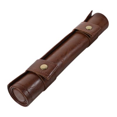 Abaodam Portable Zippered Dice Storage Bag Vintage Pu Leather Roll-up Dice Holder for Clean Features