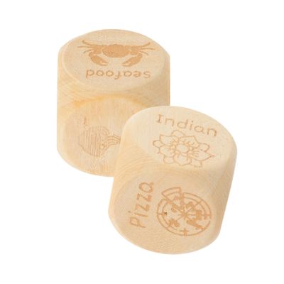 SUPVOX 2pcs Wooden Food Decision Dice Fun Meal Selector for Family Gatherings Travel Adventures Dinner Ideas for Food Decider Games and Romantic Dining Experiences
