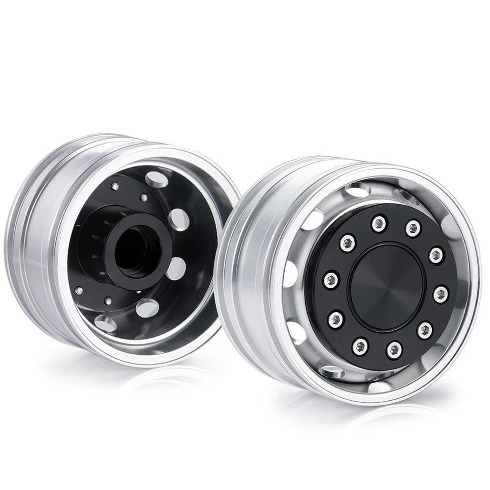Aluminum Front Wheel Hub for Unpo-wer for Bead-Lock Wheels Rims for 1/14 for Tam-iya Truck RC Climbing Trailer Cargo Car Parts(2PCS)