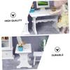BESPORTBLE 1pc Mini Study Desk Decorative White Scene Table for Dollhouse Photography Props and Classroom Use view 3