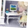BESPORTBLE 1pc Mini Study Desk Decorative White Scene Table for Dollhouse Photography Props and Classroom Use view 4