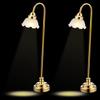 BESPORTBLE 2Pcs Mini Desk Lamp - 4.13 Inch Golden Metal and Glass Decorative Table Light for Home Use Ideal for Reading and Relaxing view 1