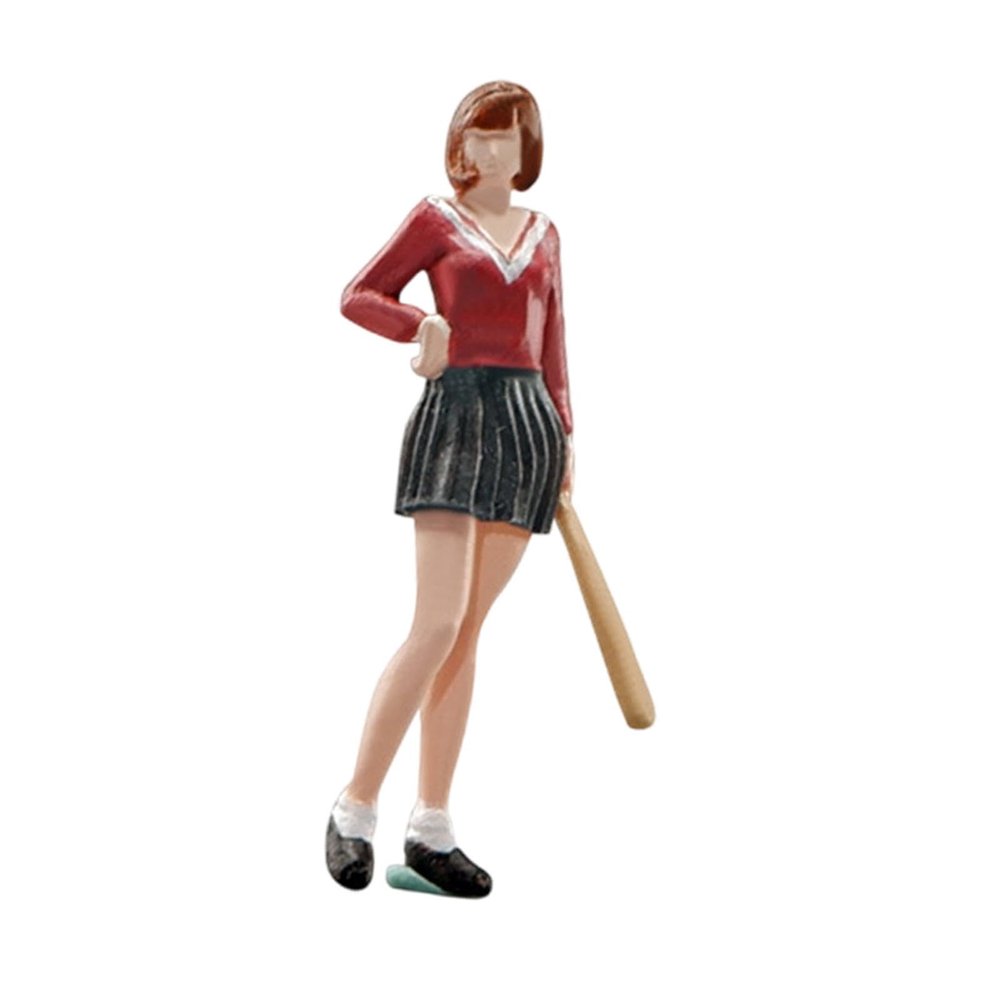 DYNWAVE 1:64 Baseball Woman Model People Figure Layout Architectural Tiny People Model Character Model for Miniature Scene Sand Table