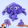 3D Printed Cute Octopus, 3D Printed Animal, Flexible Joint 3D Octopus, Home Office Classroom Decoration, Executive Desk Decoration (Purple) view 1