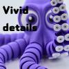 3D Printed Cute Octopus, 3D Printed Animal, Flexible Joint 3D Octopus, Home Office Classroom Decoration, Executive Desk Decoration (Purple) view 3