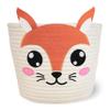 10x8" Squirrel Cotton Rope Baby Laundry Basket for Boys & Girls, Woodland Nursery Decor, Nursery Storage Basket for Essentials like Diapers, Wipes, Towels, Perfect for Baby Shower Gifts, Machine Wash view 1