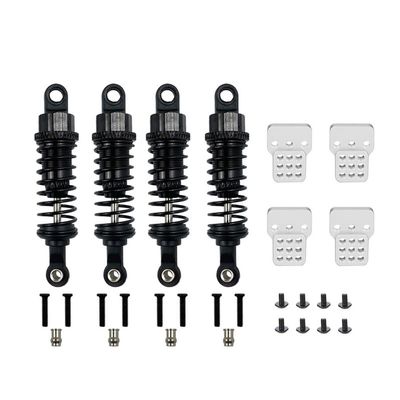 4Pcs Oil Filled Type Metal Shock Absorber with Shock Tower for WPL C14 C24 MN D90 D91 MN99 99s RC Car Adjustable Upgrade Parts(Black)