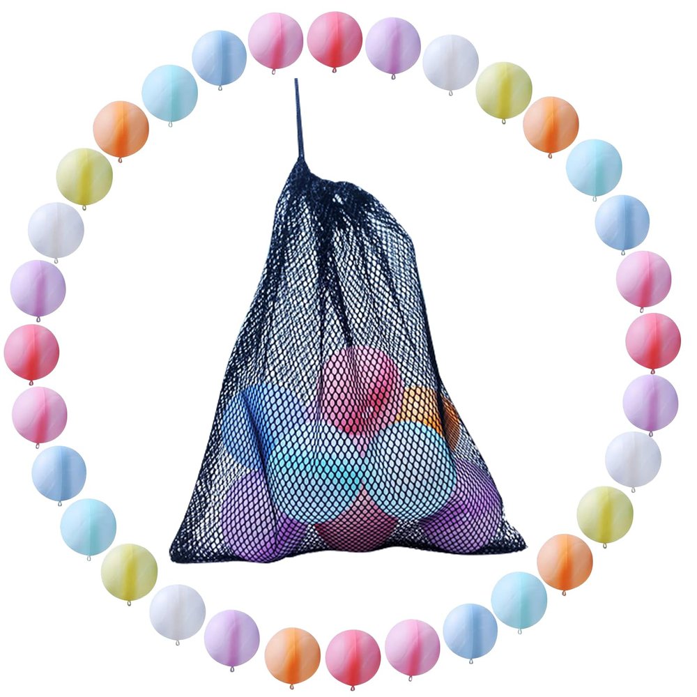 16 Pcs Reusable Water Balloons with Mesh Bag, Quick Fill & Self-Sealing Water Balloons for Kids Outdoor Backyard Summer Activities Water Games