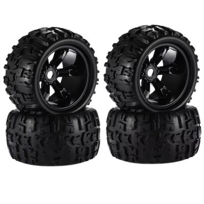 RC Upgrade Parts for Traxxas for Maxx for E-Revo for Revo 3.3 for JLB for Cheetah for Monster 1/8 Scale 4pcs 17mm Hex RC Truck Tires and Wheels Set Glued(150MM*90MM-1)