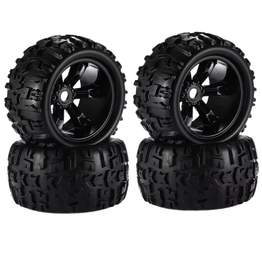 RC Upgrade Parts for Traxxas for Maxx for E-Revo for Revo 3.3 for JLB for Cheetah for Monster 1/8 Scale 4pcs 17mm Hex RC Truck Tires and Wheels Set Glued(150MM*90MM-1)