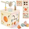 MILEFUN Wooden Activity Cube for 1 Year Old | 7-in-1,Montessori Baby Toys,Educational Toy for Toddlers, First Birthday Gift for Toddlers view 1