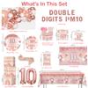10th Birthday Decorations for Girl, Double Digits Birthday Girl 10 Years Old Double Digits I'm 10 Banner Balloons Garland Arch Backdrop Sash Plates and Napkins Set Ten Birthday Party Supplies view 2