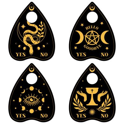 CREATCABIN 4Pcs Crystal Ball Stand Sun Moon Theme Sphere Holder Divination Sphere Wood Display Holder Moth Witch Stuff Wiccan Small Tray Altar Tarot Decor Supplies for Crystal Ball Stone 3.1x2.5In