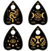 CREATCABIN 4Pcs Crystal Ball Stand Sun Moon Theme Sphere Holder Divination Sphere Wood Display Holder Moth Witch Stuff Wiccan Small Tray Altar Tarot Decor Supplies for Crystal Ball Stone 3.1x2.5In view 1